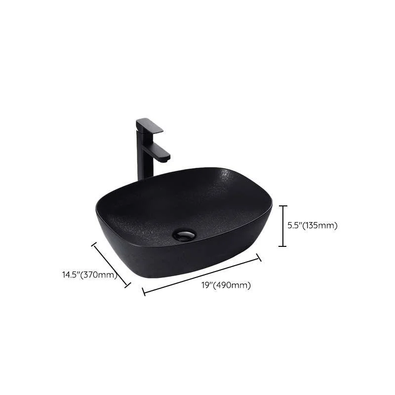 Black Trough Bathroom Sink Round Porcelain Trough Bathroom Sink -Bathlova