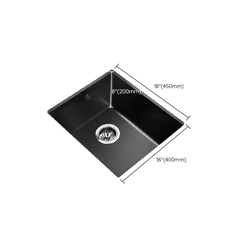 Black Undermount Kitchen Sink Single Bowl Quartz Sink with Tap -Bathlova