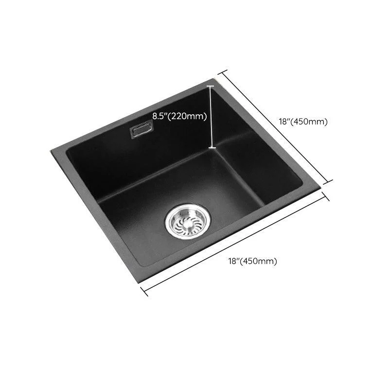 Black Undermount Kitchen Sink Single Bowl Quartz Sink with Tap -Bathlova