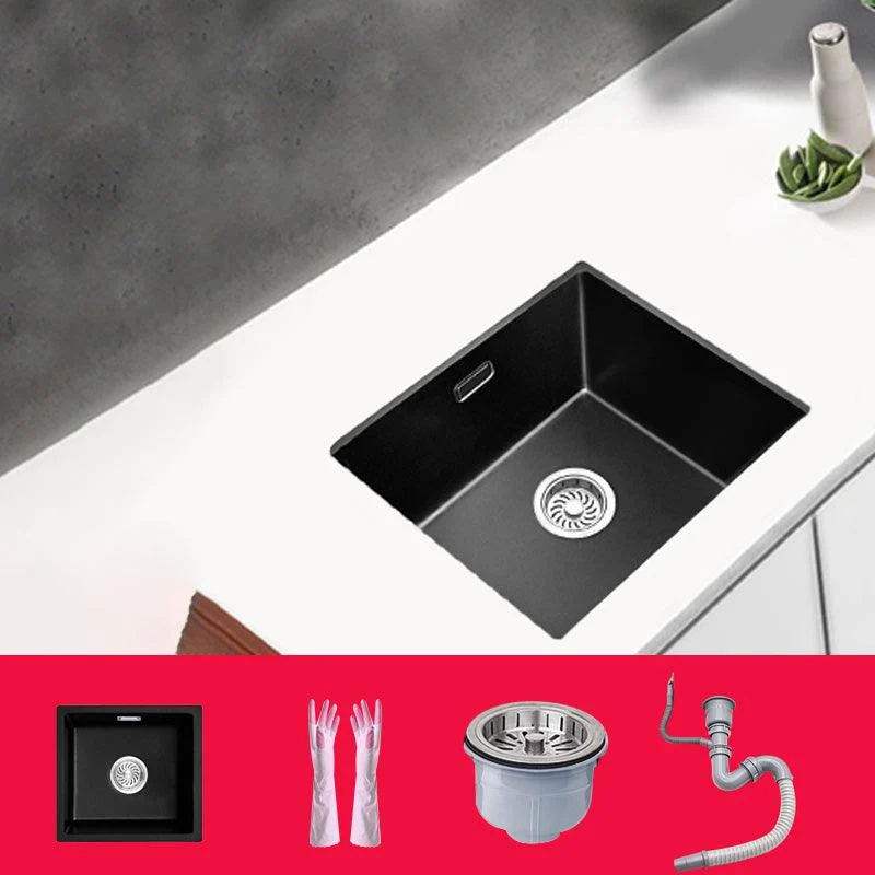 Black Undermount Kitchen Sink Single Bowl Quartz Sink with Tap -Bathlova