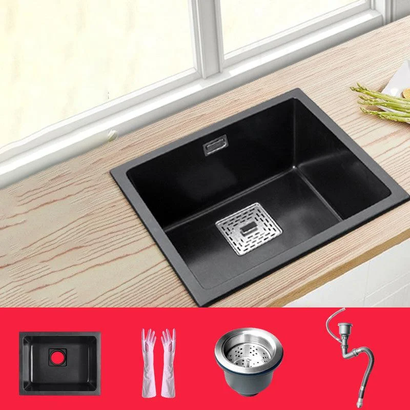 Black Undermount Kitchen Sink Single Bowl Quartz Sink with Tap -Bathlova