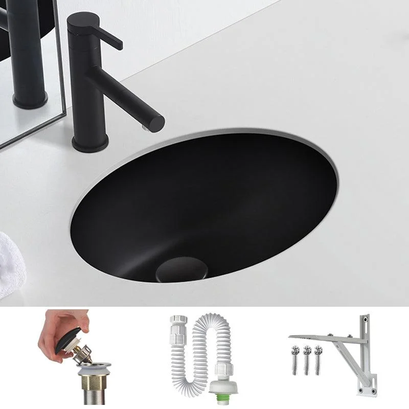 Black Undermount Vanity Sink Modern Porcelain Undermount Vanity Sink -Bathlova