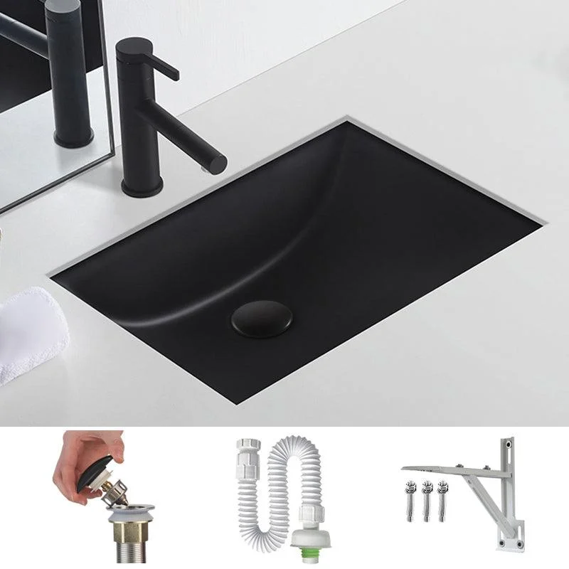 Black Undermount Vanity Sink Modern Porcelain Undermount Vanity Sink -Bathlova