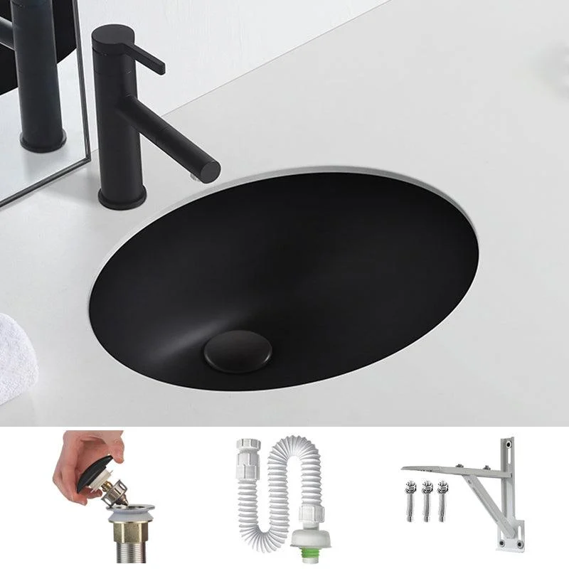 Black Undermount Vanity Sink Modern Porcelain Undermount Vanity Sink -Bathlova