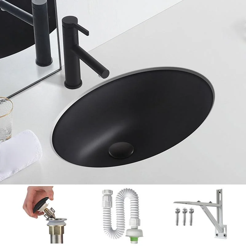 Black Undermount Vanity Sink Modern Porcelain Undermount Vanity Sink -Bathlova