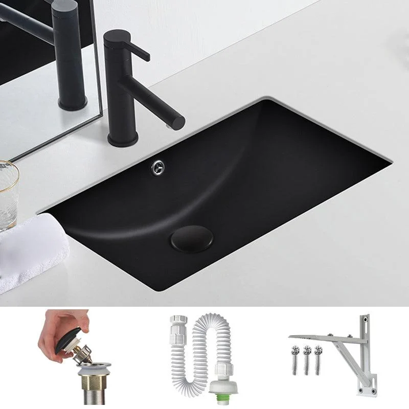 Black Undermount Vanity Sink Modern Porcelain Undermount Vanity Sink -Bathlova