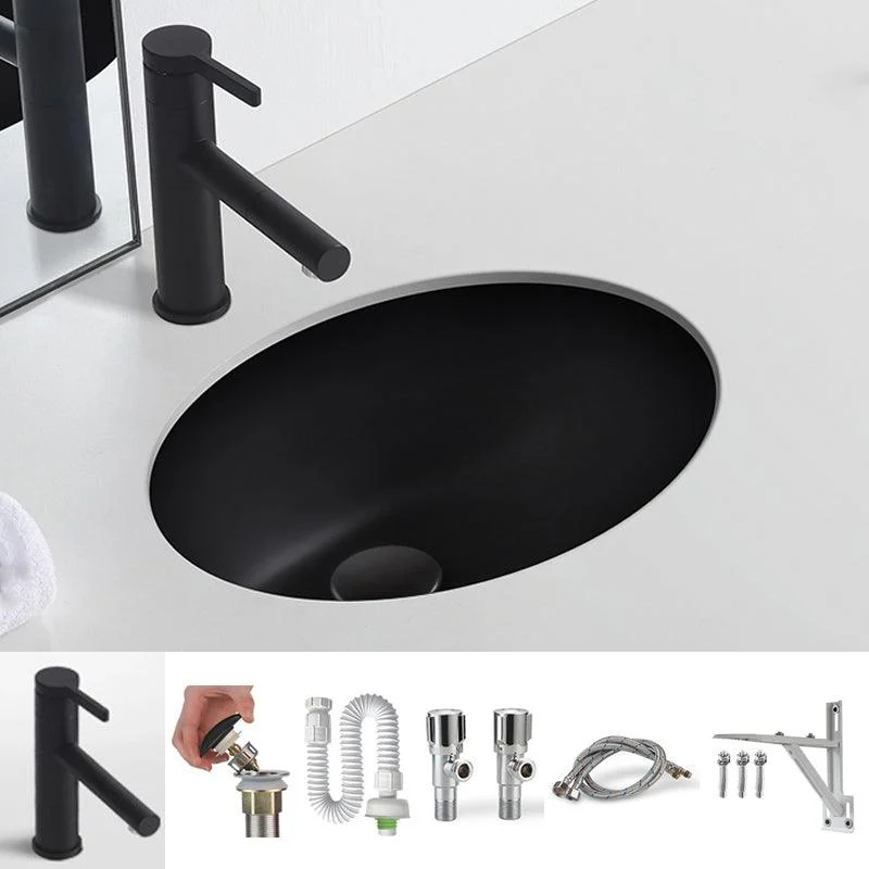 Black Undermount Vanity Sink Modern Porcelain Undermount Vanity Sink -Bathlova