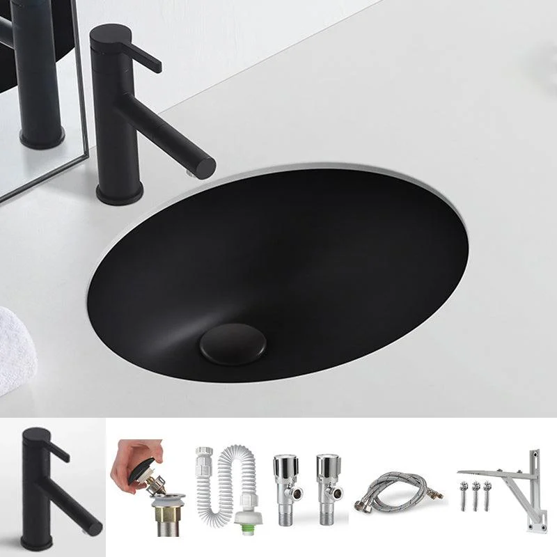 Black Undermount Vanity Sink Modern Porcelain Undermount Vanity Sink -Bathlova