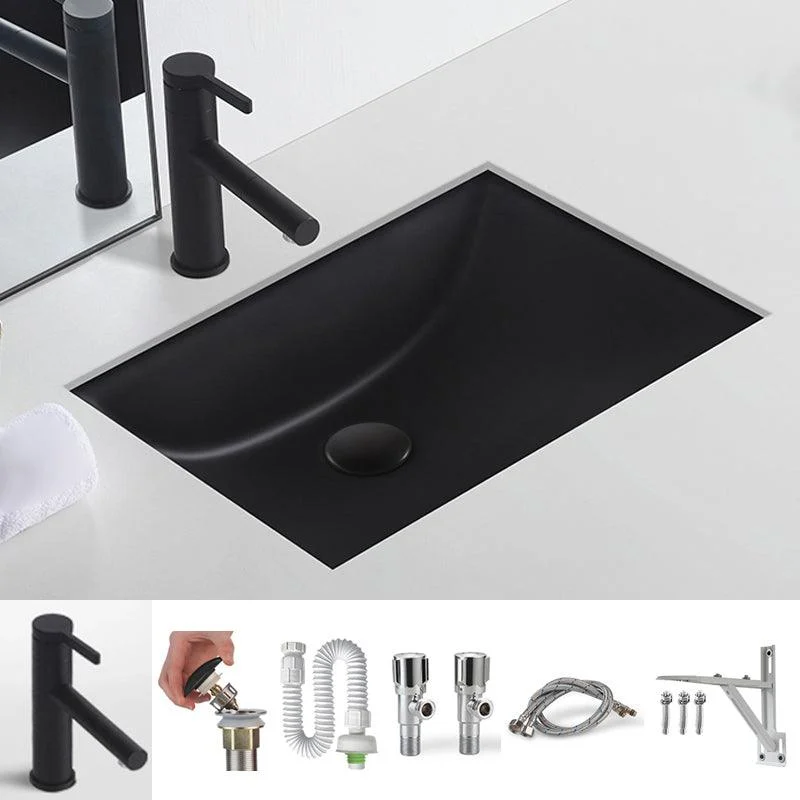 Black Undermount Vanity Sink Modern Porcelain Undermount Vanity Sink -Bathlova