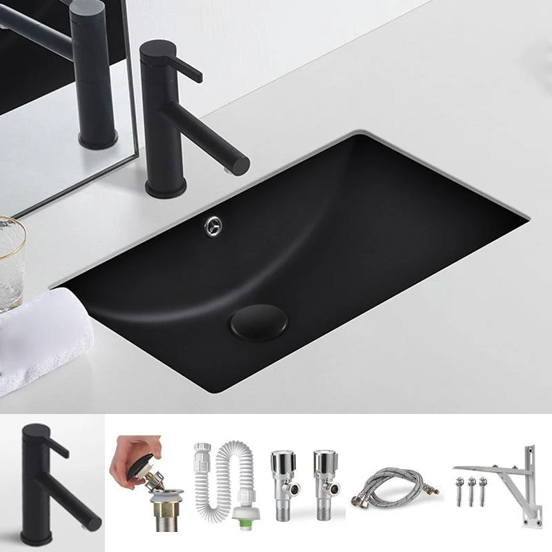 Black Undermount Vanity Sink Modern Porcelain Undermount Vanity Sink -Bathlova