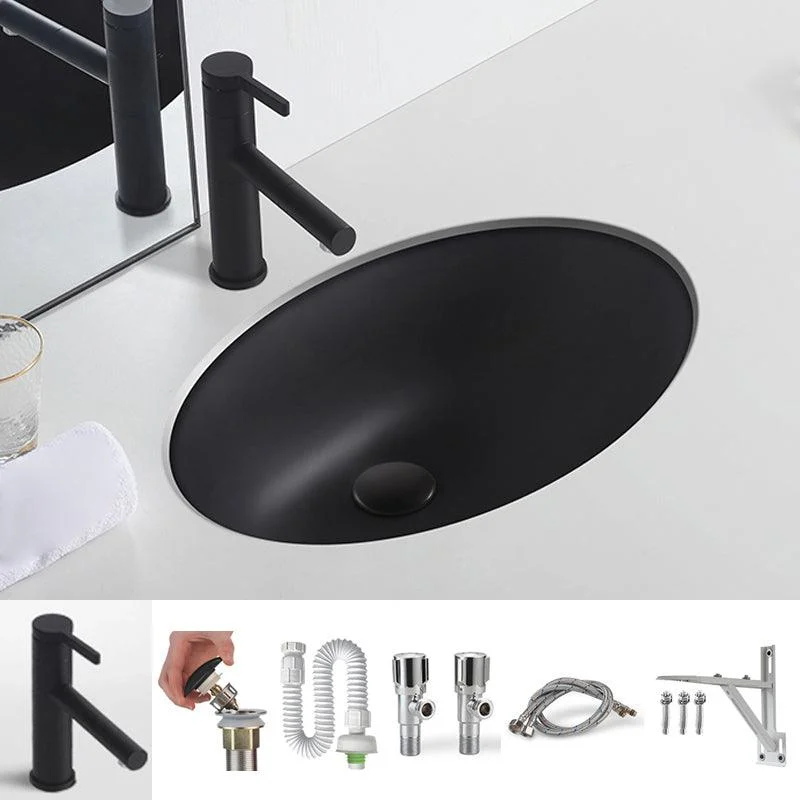 Black Undermount Vanity Sink Modern Porcelain Undermount Vanity Sink -Bathlova