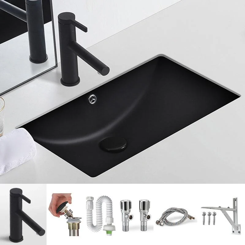 Black Undermount Vanity Sink Modern Porcelain Undermount Vanity Sink -Bathlova