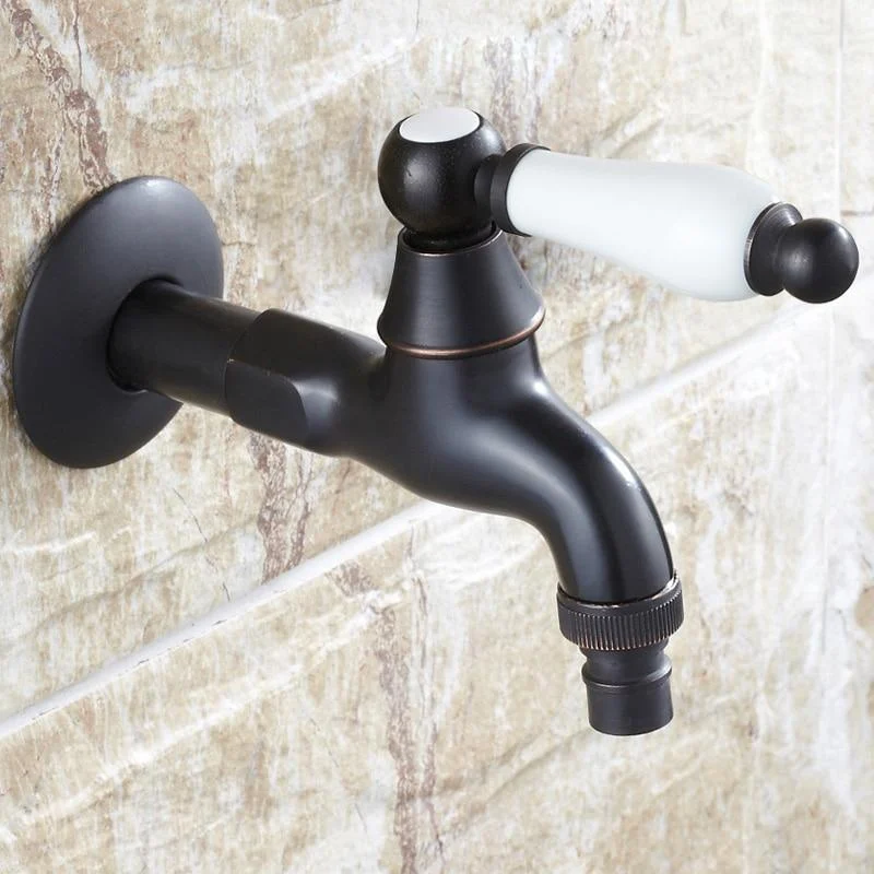 Black Wall Mount Washing Machine Taps -Bathlova