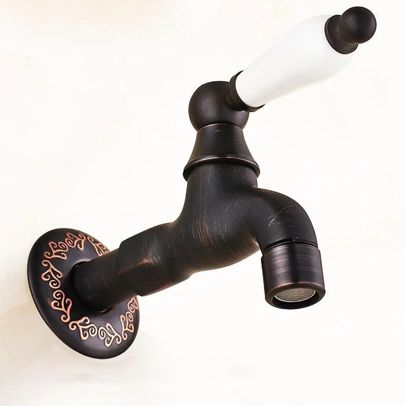 Black Wall Mount Washing Machine Taps -Bathlova