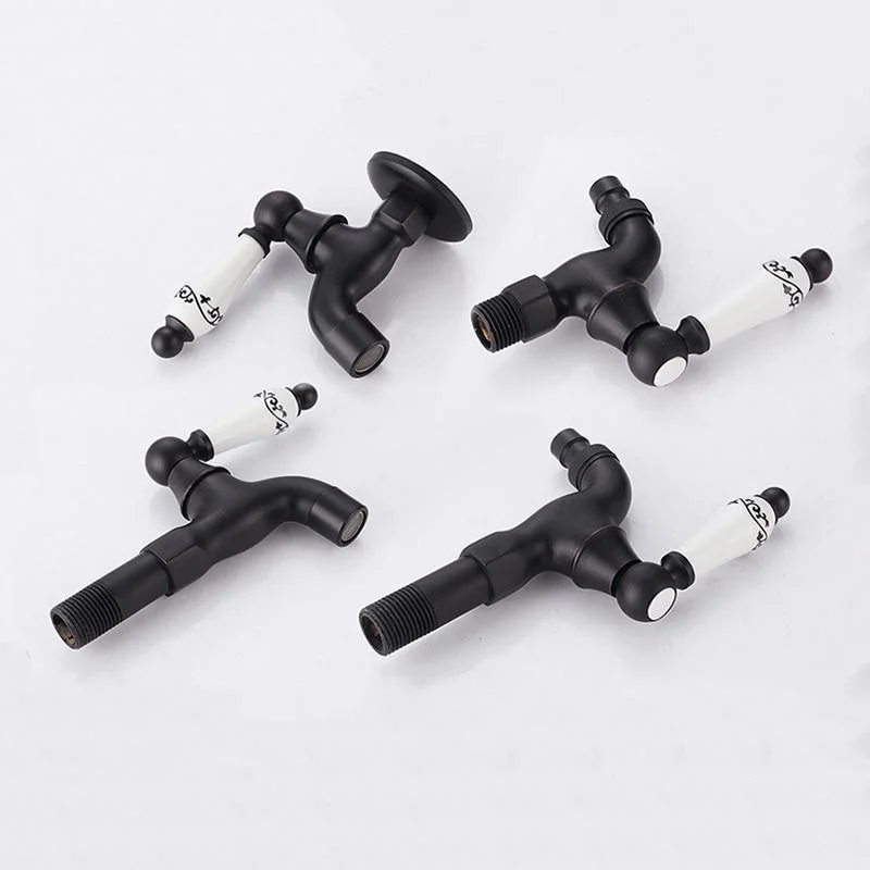 Black Wall Mount Washing Machine Taps -Bathlova