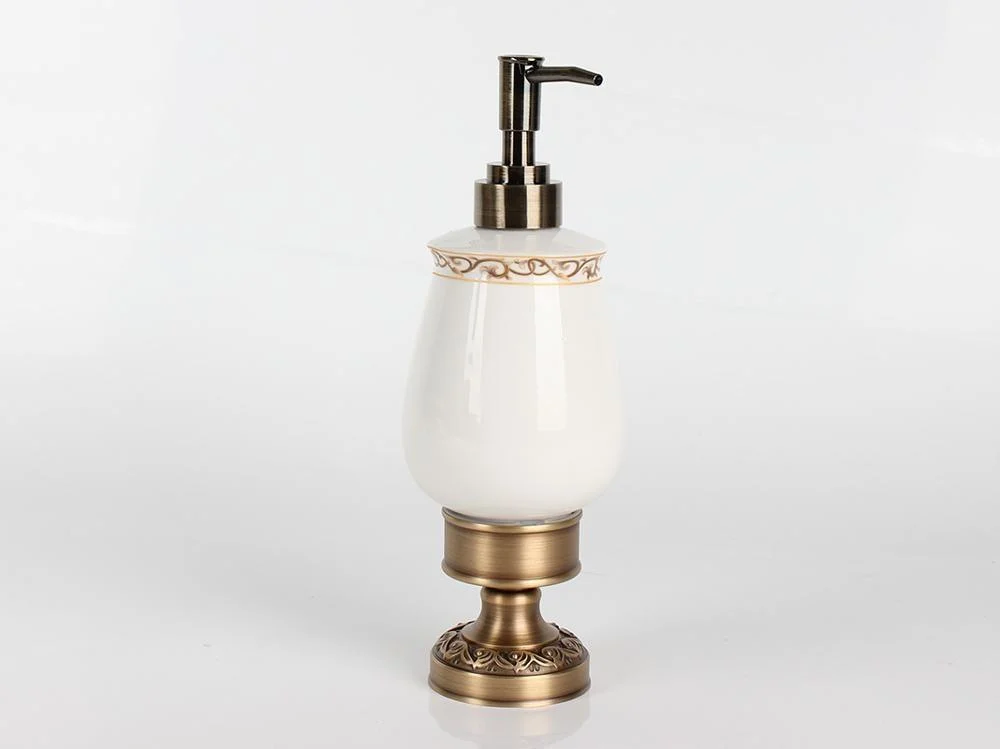 Brass Desktop Antique Brass Liquid Soap Dispenser Collection -Bathlova