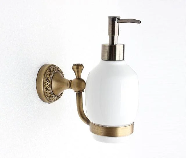 Brass Desktop Antique Brass Liquid Soap Dispenser Collection -Bathlova