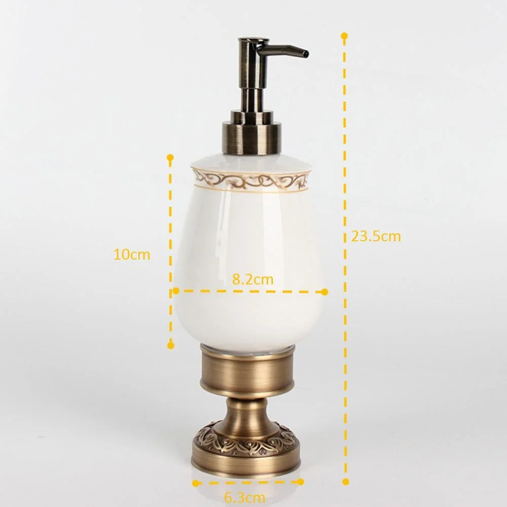 Brass Desktop Antique Brass Liquid Soap Dispenser Collection -Bathlova