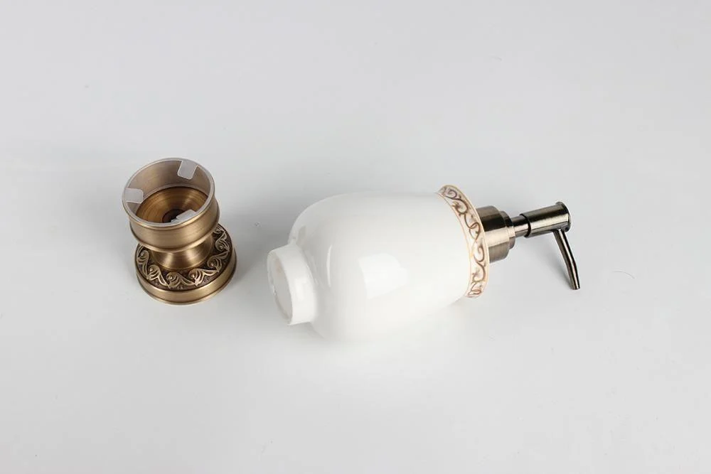 Brass Desktop Antique Brass Liquid Soap Dispenser Collection -Bathlova