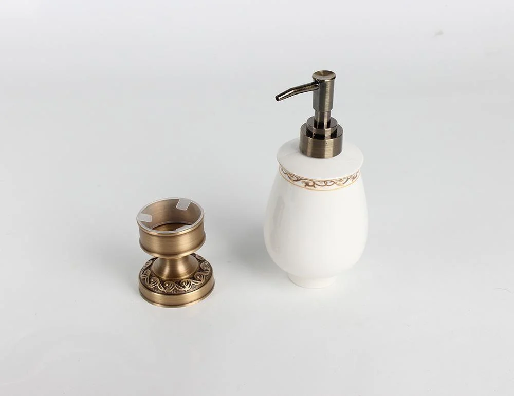 Brass Desktop Antique Brass Liquid Soap Dispenser Collection -Bathlova