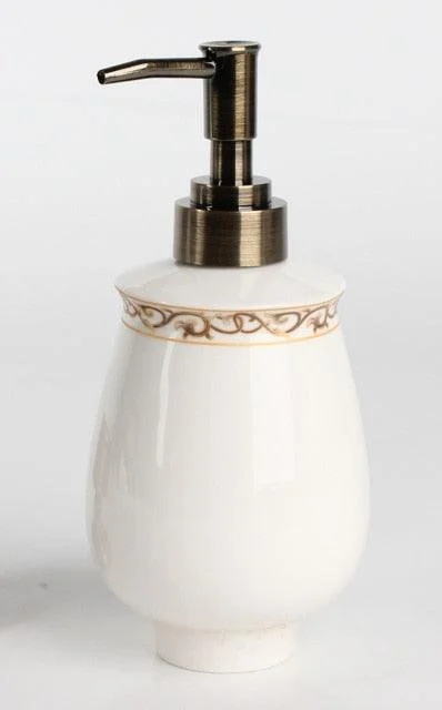 Brass Desktop Antique Brass Liquid Soap Dispenser Collection -Bathlova