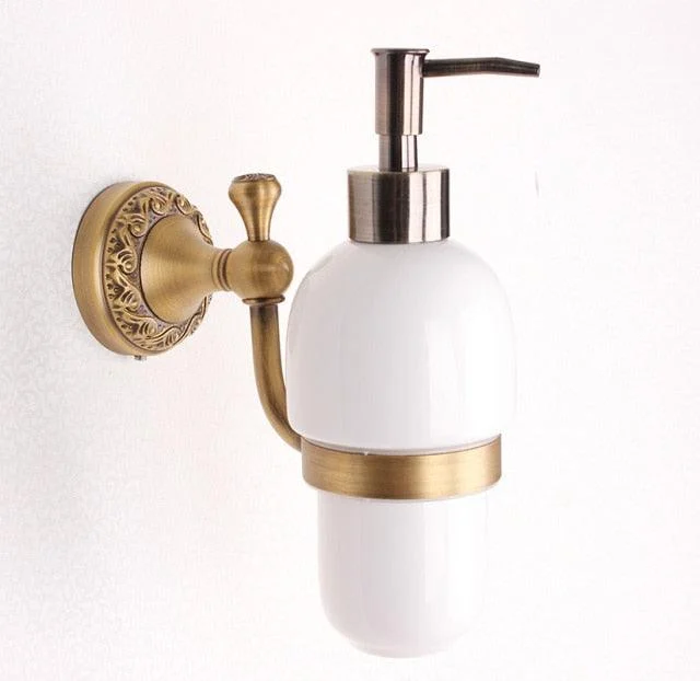 Brass Desktop Antique Brass Liquid Soap Dispenser Collection -Bathlova