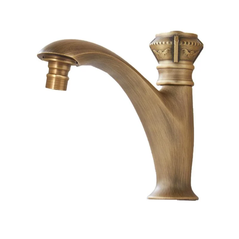 Brass Farmhouse Basin Lavatory Tap Single Hole Tap Knob Handle Bathroom Tap -Bathlova