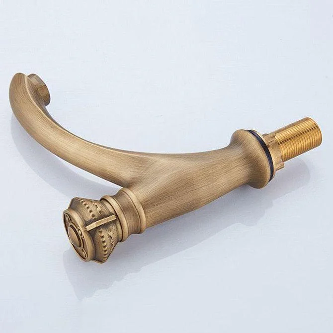 Brass Farmhouse Basin Lavatory Tap Single Hole Tap Knob Handle Bathroom Tap -Bathlova