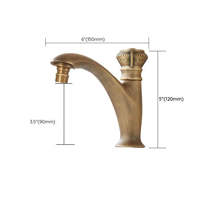 Brass Farmhouse Basin Lavatory Tap Single Hole Tap Knob Handle Bathroom Tap -Bathlova