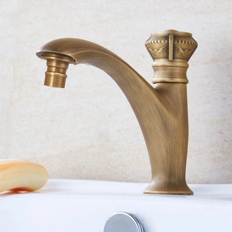 Brass Farmhouse Basin Lavatory Tap Single Hole Tap Knob Handle Bathroom Tap -Bathlova