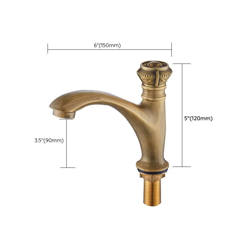 Brass Farmhouse Basin Lavatory Tap Single Hole Tap Knob Handle Bathroom Tap -Bathlova