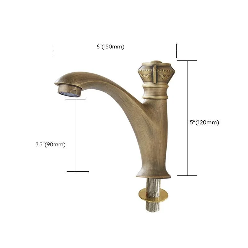 Brass Farmhouse Basin Lavatory Tap Single Hole Tap Knob Handle Bathroom Tap -Bathlova