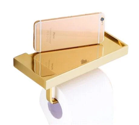 Brass Finished Bathroom Toilet Paper Holder Roll -Bathlova