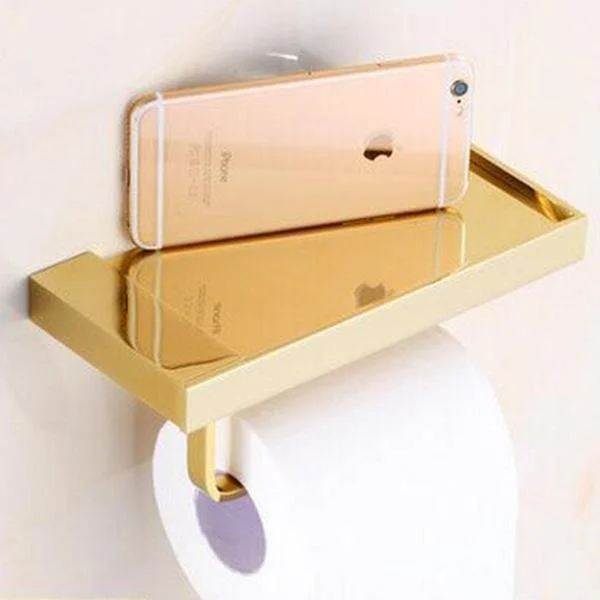 Brass Finished Bathroom Toilet Paper Holder Roll -Bathlova