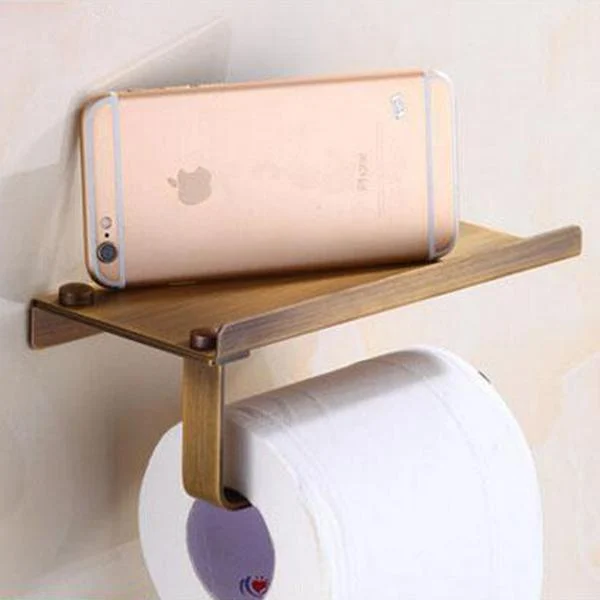 Brass Finished Bathroom Toilet Paper Holder Roll -Bathlova