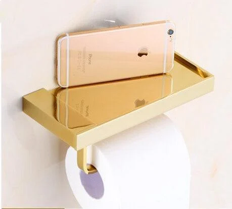 Brass Finished Bathroom Toilet Paper Holder Roll -Bathlova