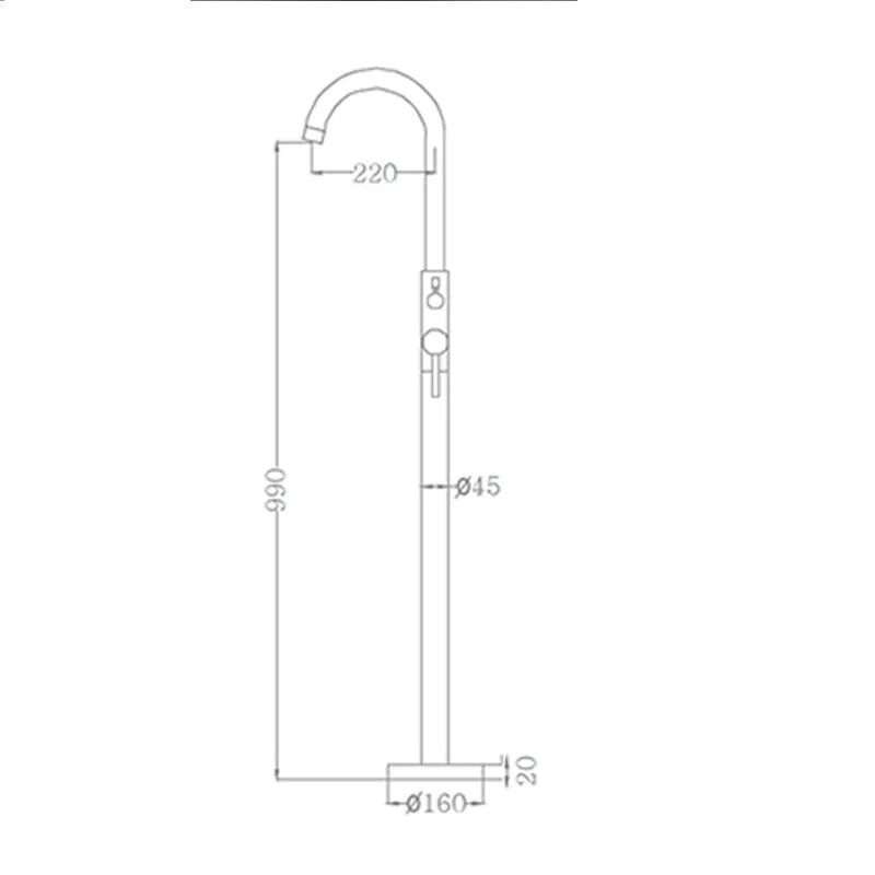 Brass Freestanding Tub Filler Floor Mounted Tub Filler with Handles -Bathlova