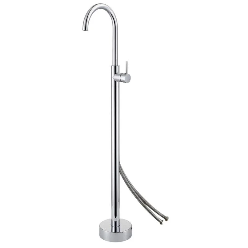 Brass Freestanding Tub Filler Floor Mounted Tub Filler with Handles -Bathlova