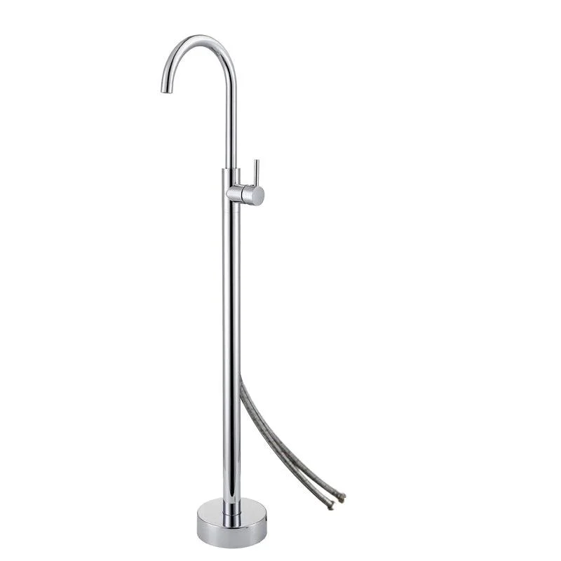 Brass Freestanding Tub Filler Floor Mounted Tub Filler with Handles -Bathlova