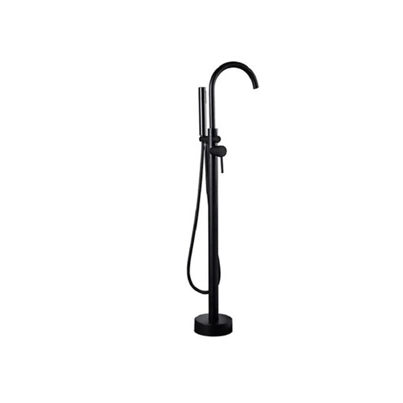 Brass Freestanding Tub Filler Floor Mounted Tub Filler with Lever Handles -Bathlova