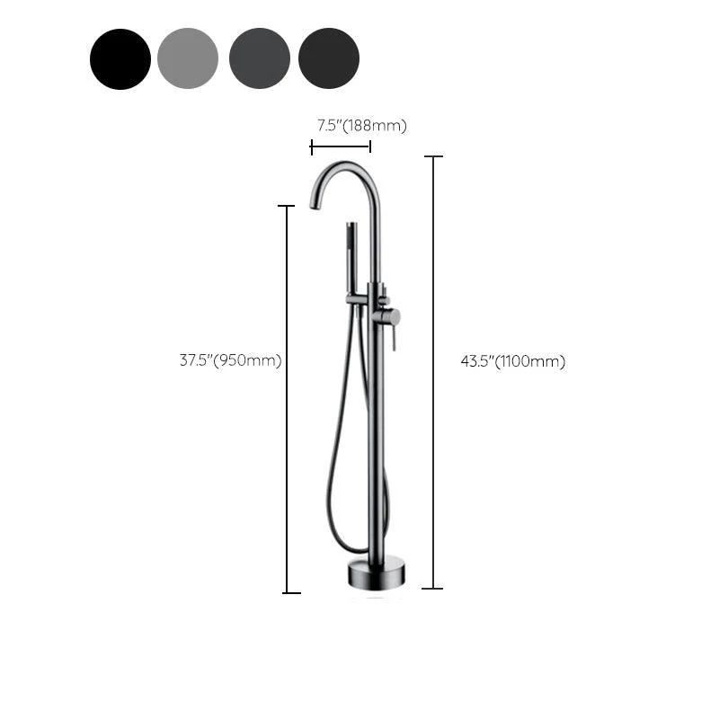 Brass Freestanding Tub Filler Floor Mounted Tub Filler with Lever Handles -Bathlova