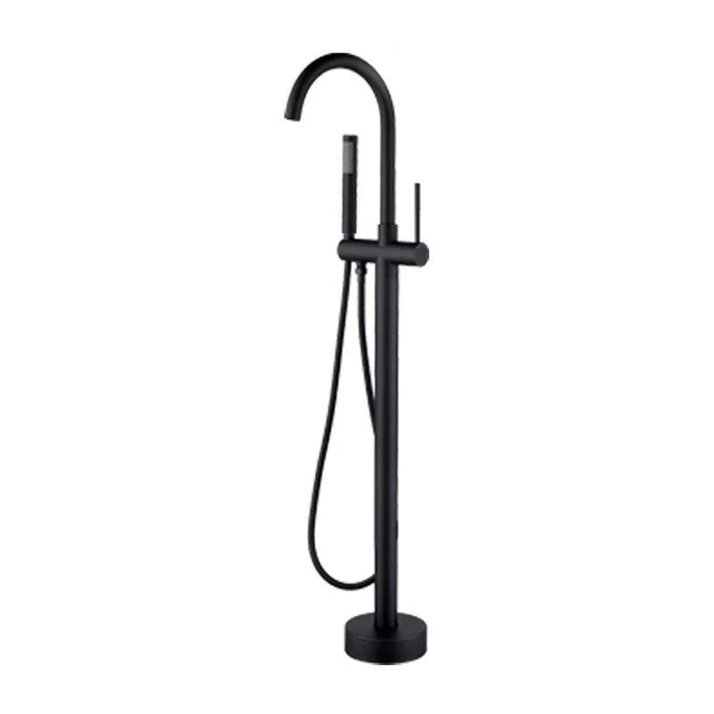 Brass Freestanding Tub Filler with Hand Shower Floor Mounted Bathroom Tap -Bathlova