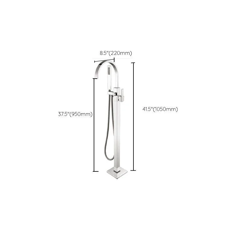 Brass Freestanding Tub Filler with Hose Floor Mounted Bathroom Tap -Bathlova