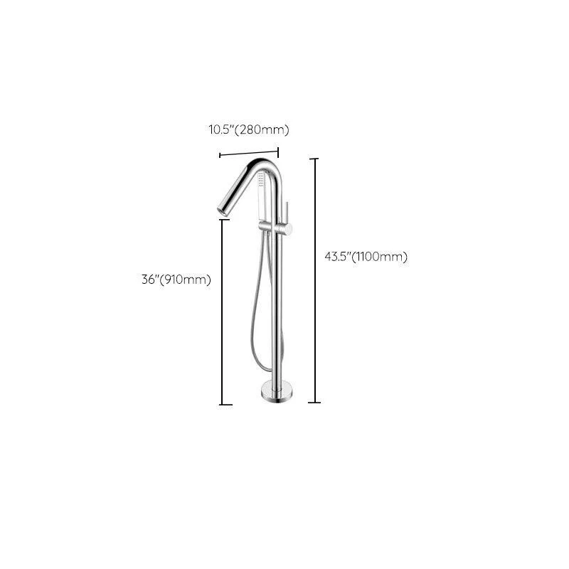 Brass Freestanding Tub Filler with Hose Floor Mounted Bathroom Tap -Bathlova