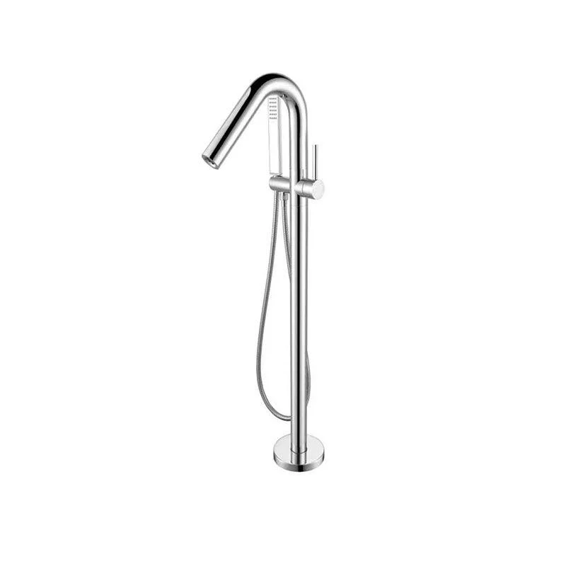 Brass Freestanding Tub Filler with Hose Floor Mounted Bathroom Tap -Bathlova