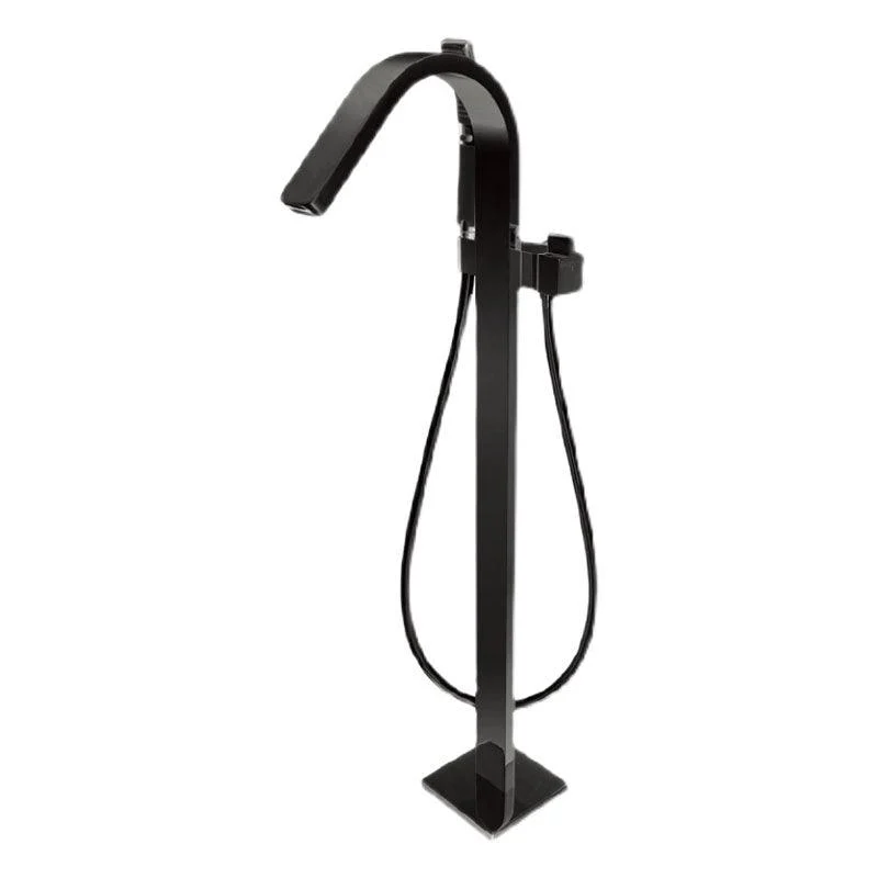 Brass Freestanding Tub Filler with Hose Floor Mounted Bathroom Tap -Bathlova