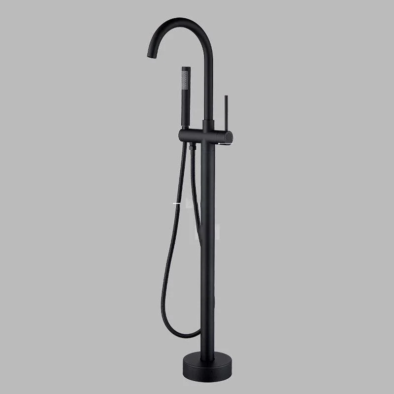 Brass Freestanding Tub Filler with Water Inlet Pipe Floor Mounted Bathroom Tap -Bathlova