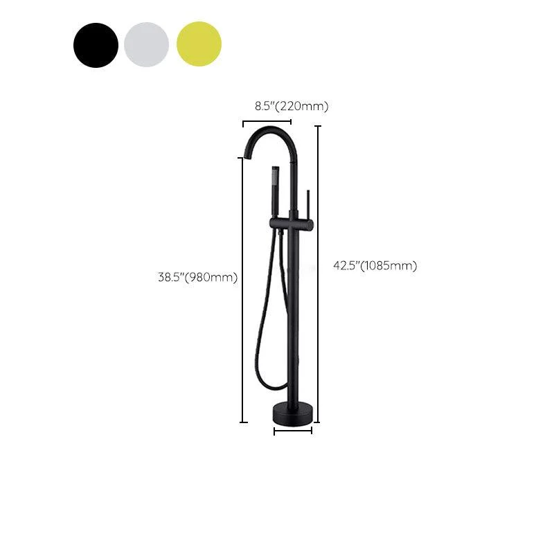 Brass Freestanding Tub Filler with Water Inlet Pipe Floor Mounted Bathroom Tap -Bathlova