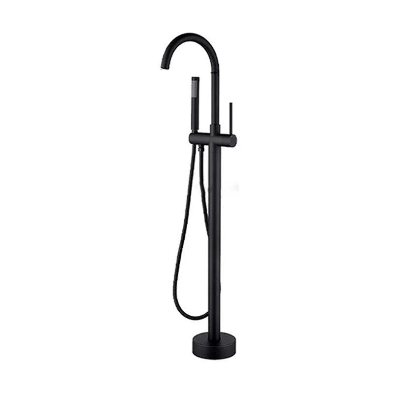 Brass Freestanding Tub Filler with Water Inlet Pipe Floor Mounted Bathroom Tap -Bathlova