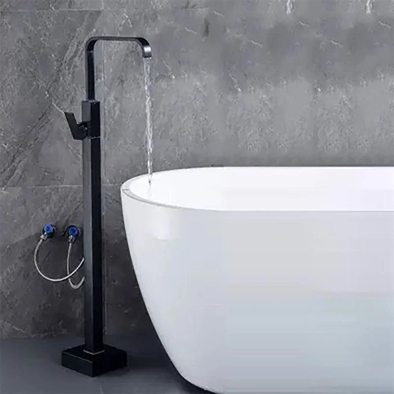 Brass Freestanding Tub Filler with Water Inlet Pipe Floor Mounted Bathroom Tap -Bathlova